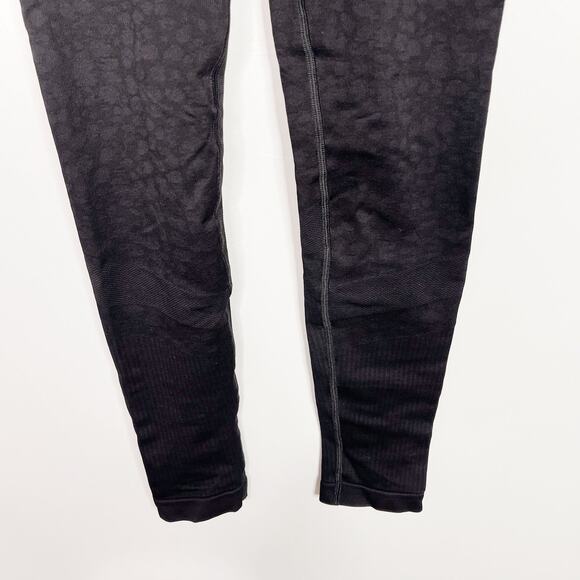 Varley Small S Black Seamless High Rise Quincy Leopard Leggings Jacquard Animal - Picture 5 of 12